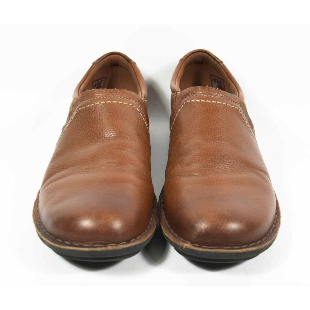 Collection By Clarks Soft Cushon Slip On Loafers Brown Pebble Leather Size 9.5M - Picture 2 of 9